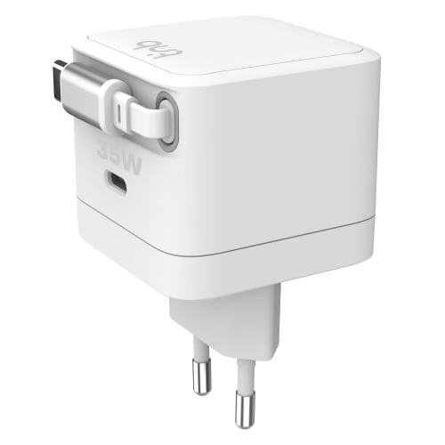 Chargeur secteur USB-C 35W avec câble rétractable Tug'n Block2