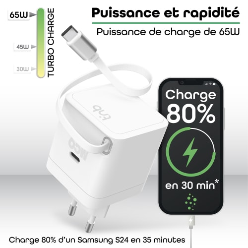 Chargeur GAN 65W avec câble intégré4