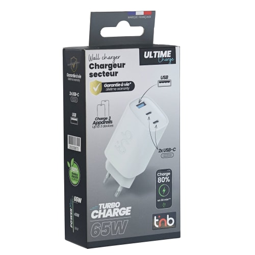 Cargador GAN 3 USB con suministro de energía de 65 W4