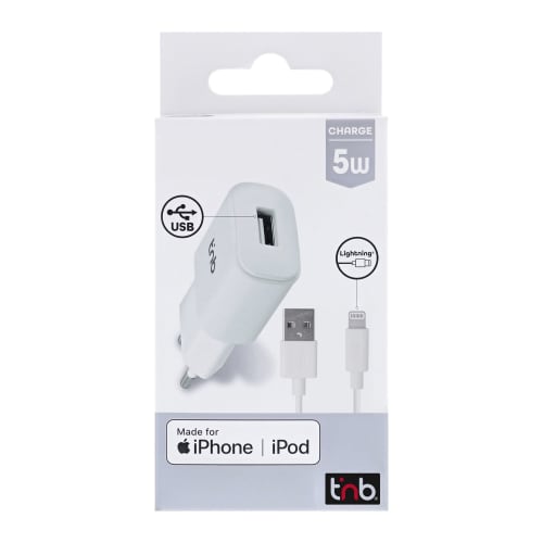 Pack de charge secteur 1 USB 5W + câble Lightning6