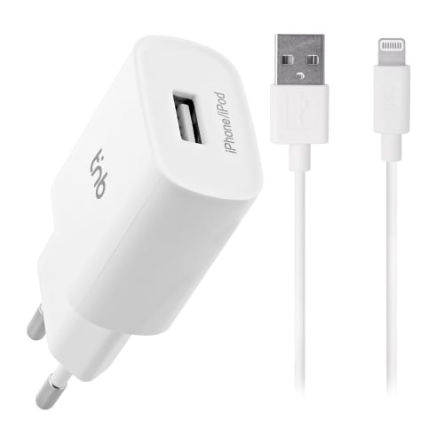 Pack de charge secteur 1 USB 5W + câble Lightning1