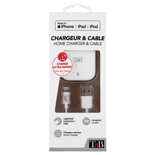 CHARGEUR SECTEUR 3.4A 2 USB LIGHTNING7