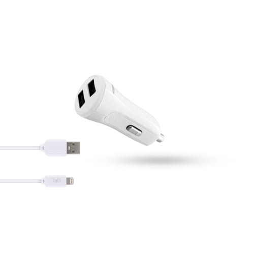 Chargeur allume-cigare 2XUSB-A 10W + câble Lightning1