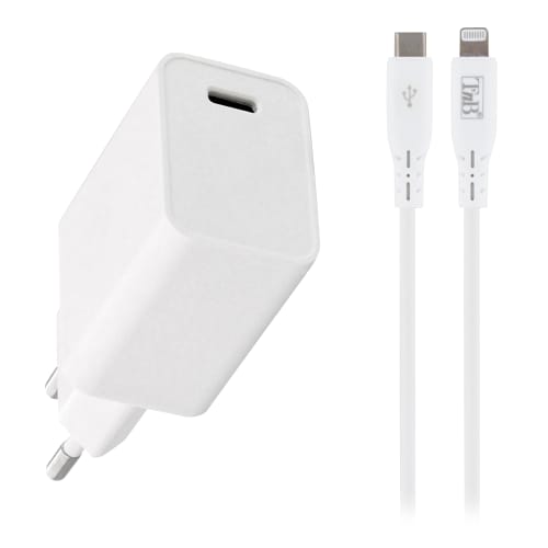 Pack de charge secteur 1 USB Type-C Power Delivery 20W + câble USB Type-C vers Lightning1