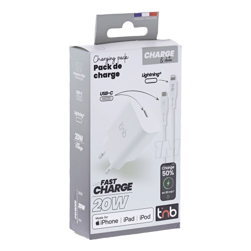 1 paquete de carga sectorial USB Type-C Power Delivery de 20 W + cable USB Type-C a Lightning4