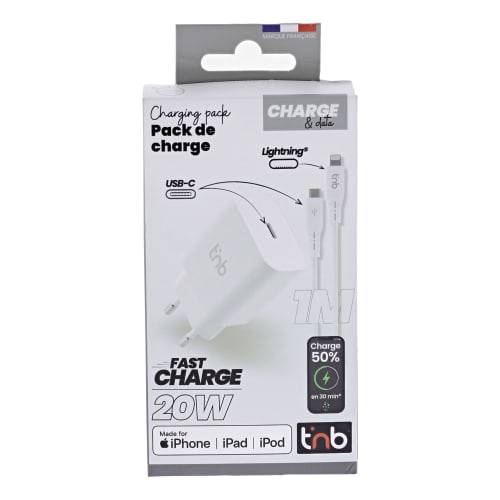 1 paquete de carga sectorial USB Type-C Power Delivery de 20 W + cable USB Type-C a Lightning5