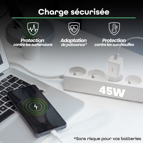 1 USB-C Power Delivery 45W mains charger6