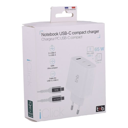 Chargeur GAN compact 65W iClick - câble 2 mètres inclus5