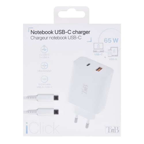 Chargeur compact 65W iClick - câble 2 mètres inclus6