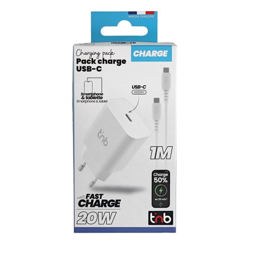 1 USB-C 20W Mains Charging Pack + USB-C Power Delivery Cable6