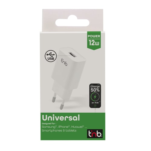 Chargeur secteur 1 USB 12W6