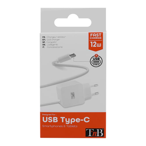 Cargador de red con cable USB-C integrado de 12W4