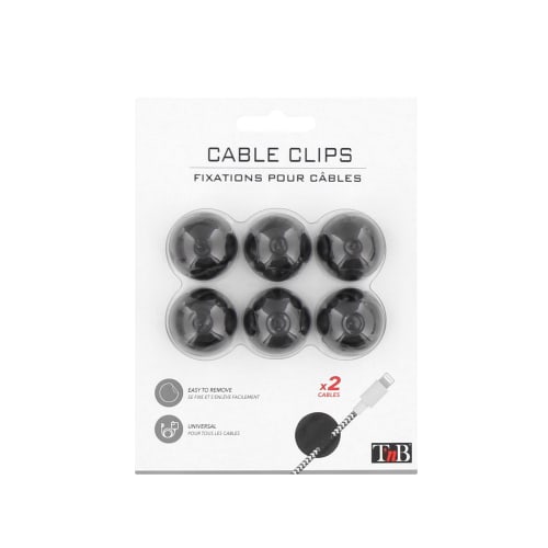 Fijaciones para 2 cables x6 negro6