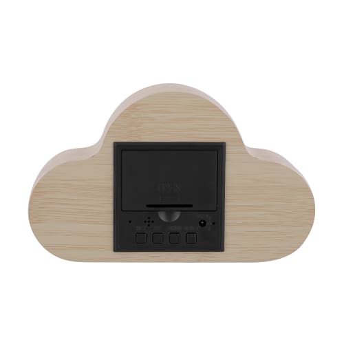 LED cloud alarm clock wood finish2