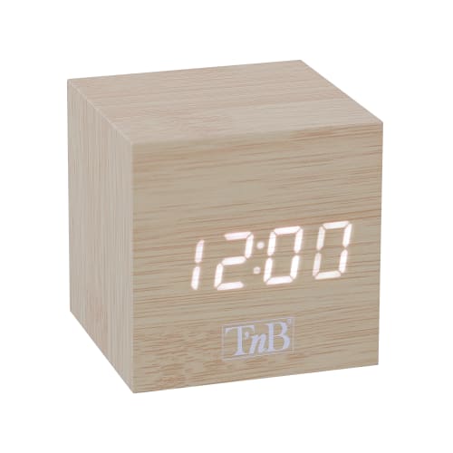 LED alarm clock with wood finish1