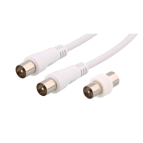 TV antenna cable 9.5mm male / female 5m + 9.5mm male / 9.5mm female adapter1