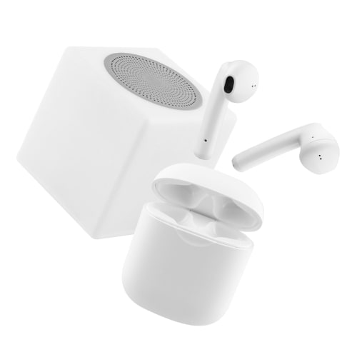Combo de auriculares inalámbricos TWS y altavoz LUMI 2 blanco1