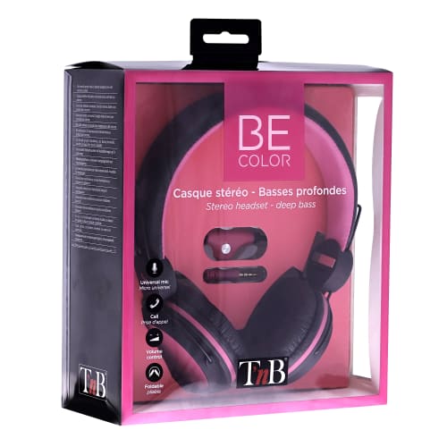 BE COLOR auriculares con cable jack de 3,5 mm rosa5