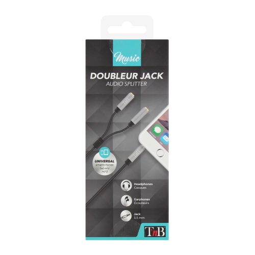 Câble doubleur jack 3,5mm mâle / 2 jack 3,5mm femelle 0,2m2