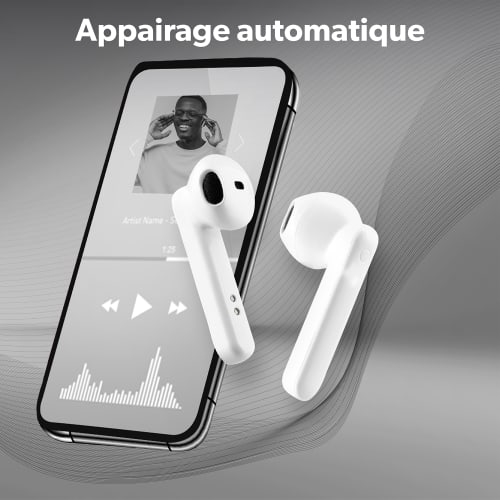 TWS SHINY White Wireless Headphones6