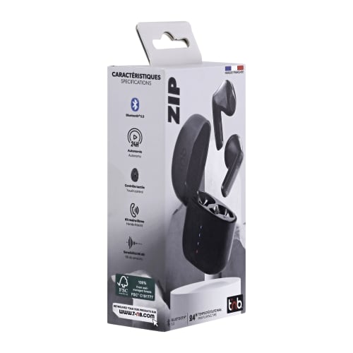 Écouteurs sans fil ZIP semi intra-auriculaires Noir6