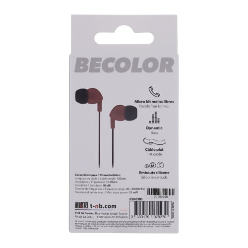 BE COLOR auriculares con cable jack rojo5