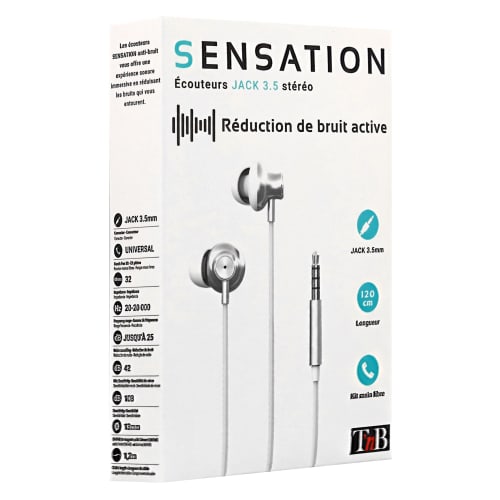 SENSATION wired headphones white jack4