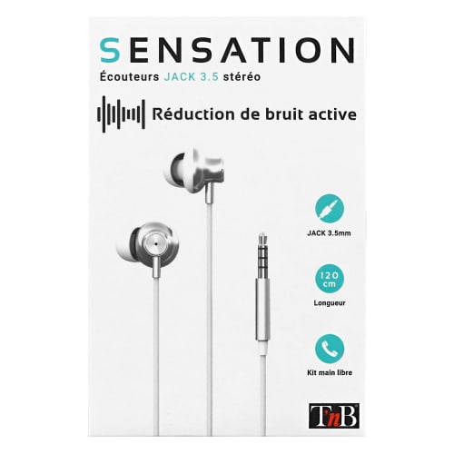 SENSATION wired headphones white jack5