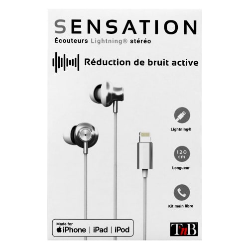SENSATION Auriculares con cable Lightning blancos5