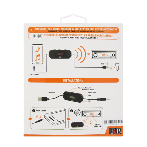 Transmisor FM con conector de 3,5 mm y escaneo automático6