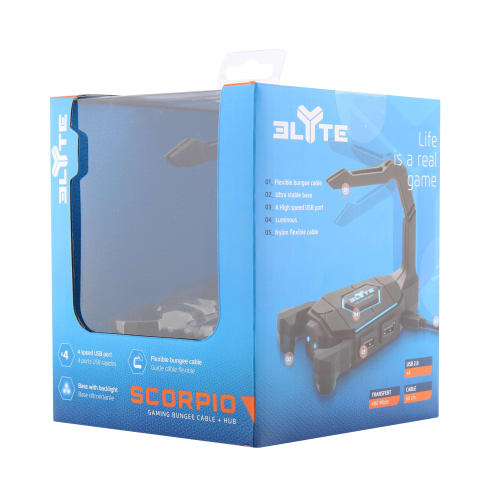 ELYTE SCORPIO - USB HUB and gaming mouse cable management5