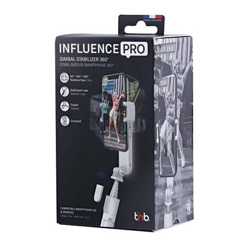 Mini Perche Stabilisateur 1-Axe pivotant 360° Bluetooth 2 en 1 Éclairage LED - INFLUENCE PRO5