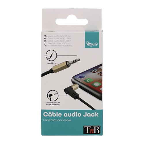 Câble coudé jack 3,5mm mâle / jack 3,5mm mâle 1,1m3