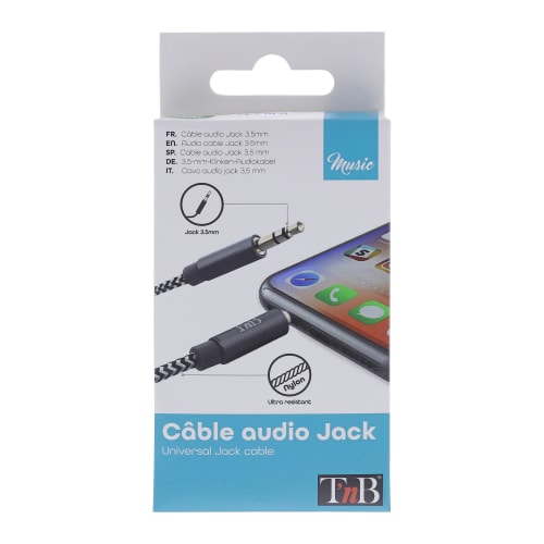 Câble jack 3,5 mm mâle / jack 3,5 mm mâle 1m3