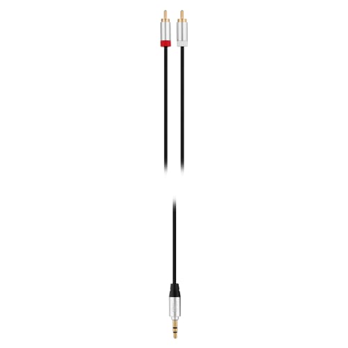 3.5mm male jack / 2 RCA male cable 3m gold connector2