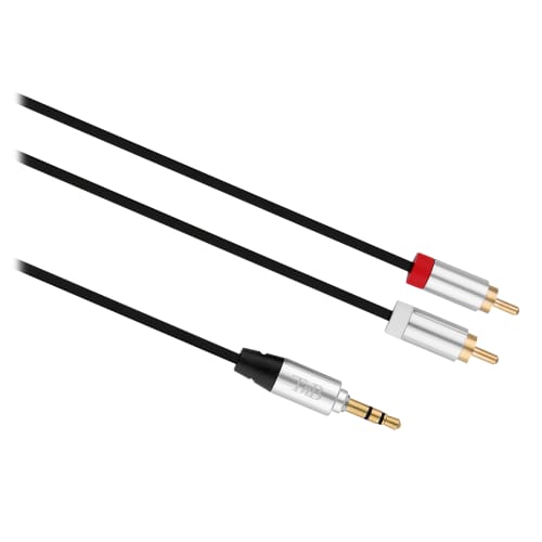 3.5mm male jack / 2 RCA male cable 3m gold connector1