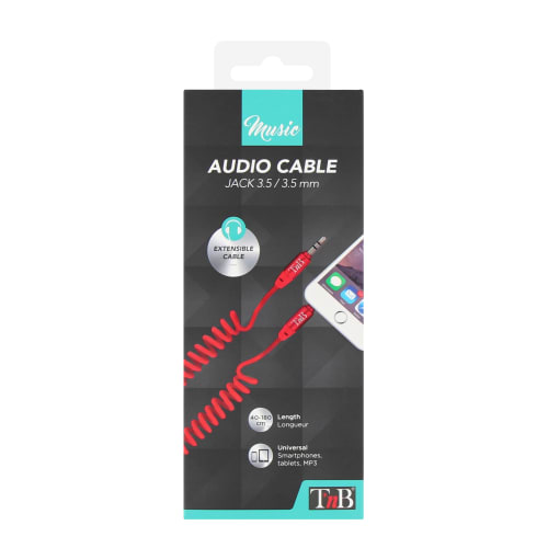 Câble twist jack 3,5mm mâle / jack 3,5mm mâle 1,8m rouge3