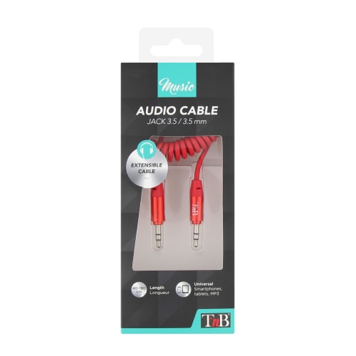 Câble twist jack 3,5mm mâle / jack 3,5mm mâle 1,8m rouge4