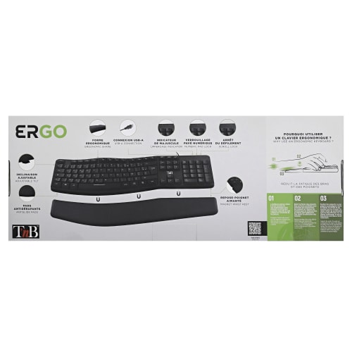 ERGONÓMICO - Teclado ergonómico con cable y reposamuñecas magnético12