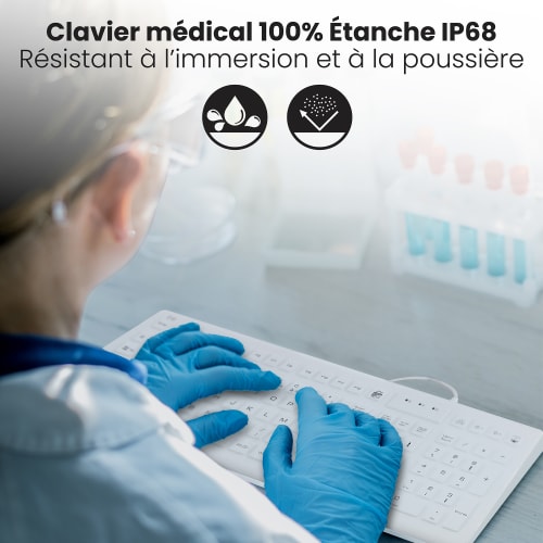 Clavier filaire médical IP68 - AZERTY (FR)3