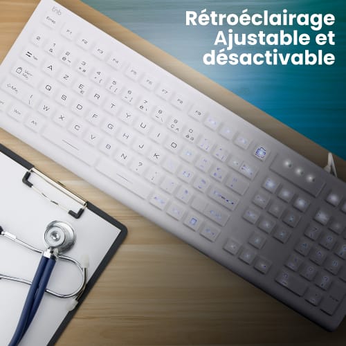 Clavier filaire médical IP68 - AZERTY (FR)5