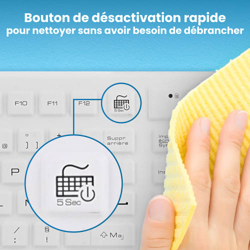 Clavier filaire médical IP68 - AZERTY (FR)6
