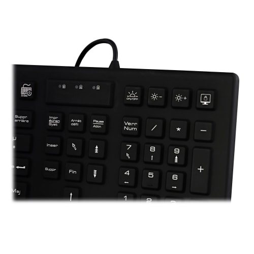 Clavier filaire médical IP68 - AZERTY (FR) noir5