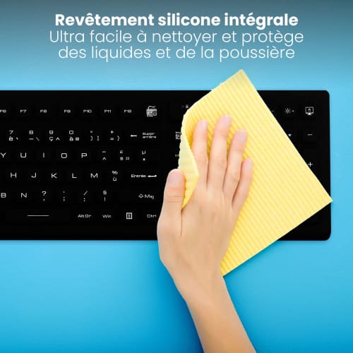 Clavier filaire médical IP68 - AZERTY (FR) noir4