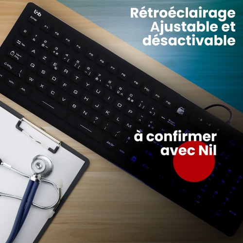 Clavier filaire médical IP68 - AZERTY (FR) noir5
