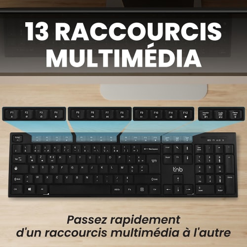 Teclado inalámbrico recargable Bluetooth + USB-A 2.4 Ghz - AZERTY (FR)6