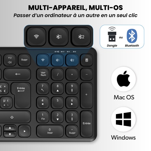 Clavier sans fil rechargeable SLIM PRO - AZERTY (FR)3