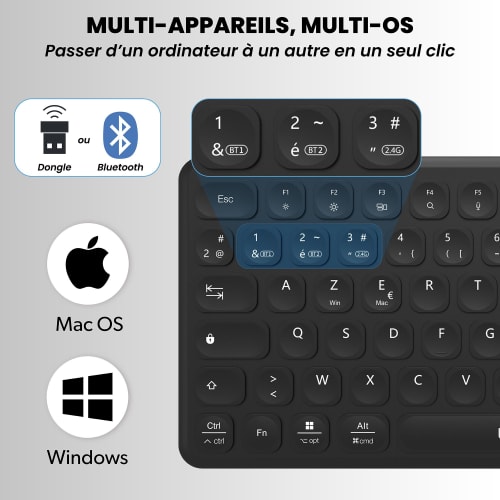 MINI Ultra-thin Rechargeable Bluetooth Keyboard - AZERTY (FR)3