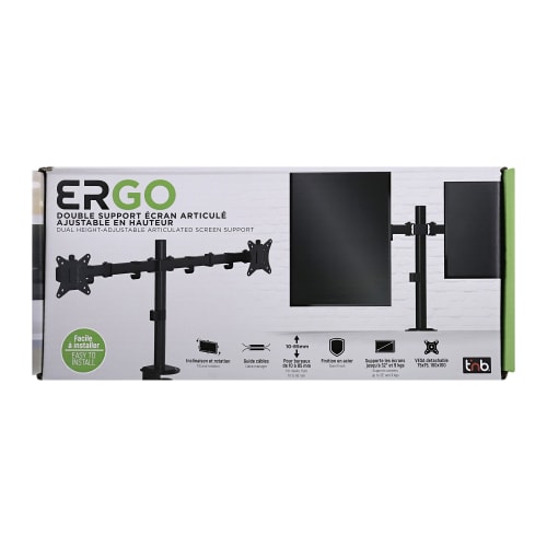 Double height-adjustable and articulated screen support5