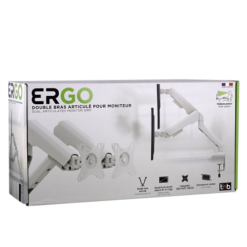 Double arm articulating monitor stand - white5